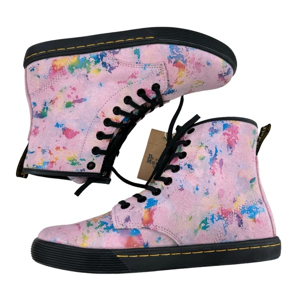 Dr. Martens Sheridan Pink Confetti Suede Lace-Up Boots Women’s Size 7 - Picture 9 of 16
